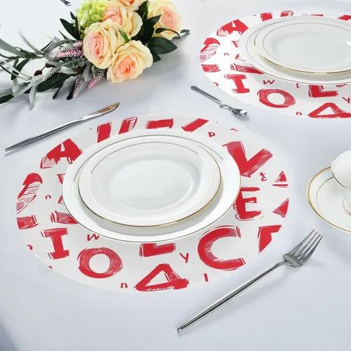 Vista 6 de Red Alphabet Numbers placemats Round Reusable placemat for Baby 15x15 in manteles redondos para mesa