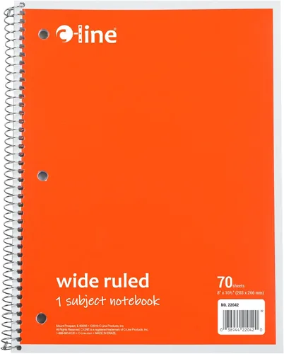 Vista 6 de Cuaderno de 1 materia, rayas anchas, negro, caja de 24 (22041-CT)