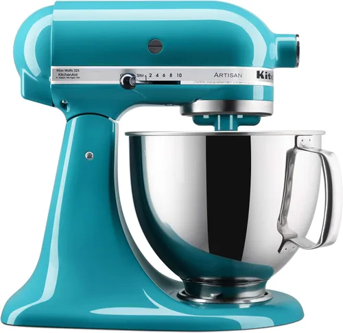 Vista 17 de KitchenAid KSM150PSCV Artisan Series Batidora de pie de 5 cuartos con escudo vertedor - Caviar