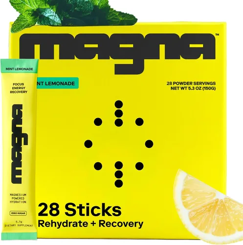 Vista 3 de MAGNA Paquete de mezcla de bebidas en polvo de electrolitos – sabores de limonada de limón y menta, 56 porciones Hidratación, energía y apoyo