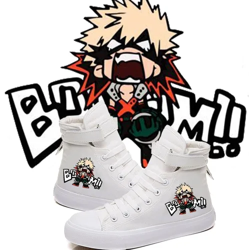 Vista 3 de DHSPKN Zapatos de anime, Deku Izuku Todoroki Tenis de anime Cosplay Hightop