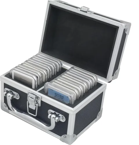 Vista 3 de Ursae Minoris Elite - Caja de aluminio negra para 12 portamonedas de estilo certificado o certificado NGC, PCGS, ANACS, Elite, Lighthouse, BCW Negro