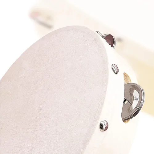 Vista 2 de Tosnail Paquete de 2 unidades de tambor de mano de pandereta de madera de 7 pulgadas, una fila 5 pares de jingles de metal, instrumentos musicales