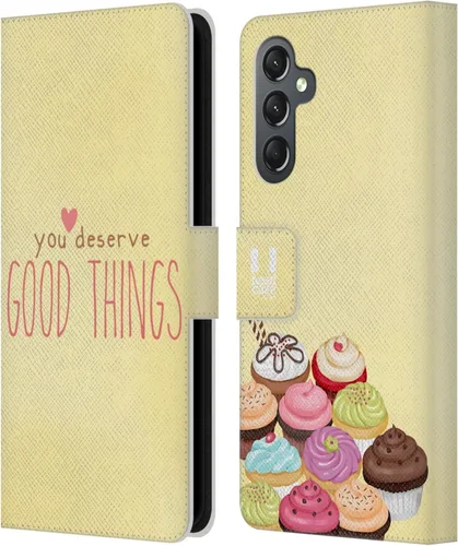 Vista 382 de Head Case Designs Assortment Cupcakes Happiness Leather Wallet Case Compatible with Samsung Galaxy A07 4G Surtido