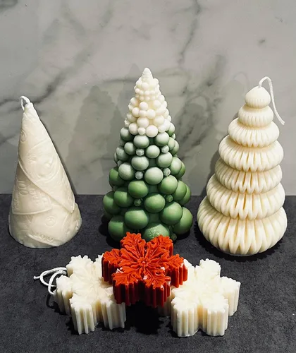 Vista 5 de Snowflake Candles Set of 6, Christmas Eve Candles, New Years Candles, Shaped Snowflake Scented Candles, Ornaments Christmas Gifts, Christmas