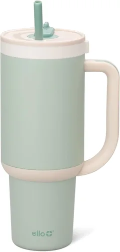 Vista 39 de Ello Oasis Vaso de 24 oz con asa y popote retráctil Taza reutilizable de acero inoxidable aislada 100% a prueba de fugas, regalos