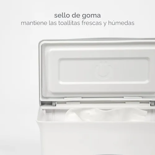 Vista 5 de Dispensador de toallitas para bebé Ubbi, estuche de toallitas para bebé, porta toallitas para bebé con placa ponderada, mantiene las toallitas