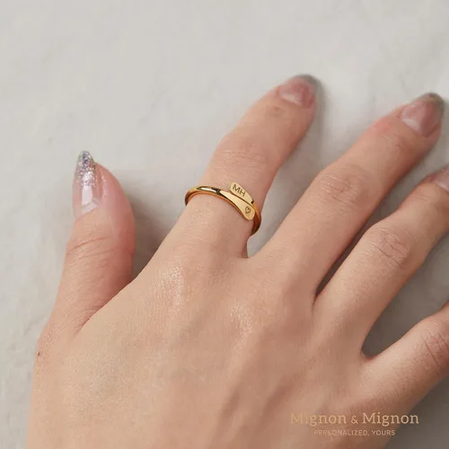 Vista 7 de Personalized Wrap Ring Custom Initials Ring Engraved Ring Double Ring Stackable Rings Name Date Customize Valentines Day Gifts Cyber Monday Jewelry