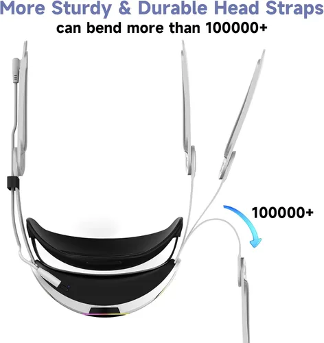 Vista 6 de Bioherm Head Strap with Battery for MetaOculus Quest 3, 10000mAh Battery Pack for Extended 8 Hrs of Playtime, Fast Charging VR Power, Adjustable