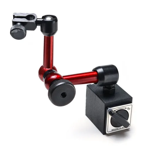 Vista 6 de AGPtek® Soporte de base magnética ajustable rojo de 3 articulaciones para indicador de esfera digital