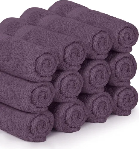 Vista 6 de Paños Utopia Luxury de 100% algodón ringspun y de cuidado fácil para máxima suavidad y absorción. Paquete de 12 (13 in x 13 in)
