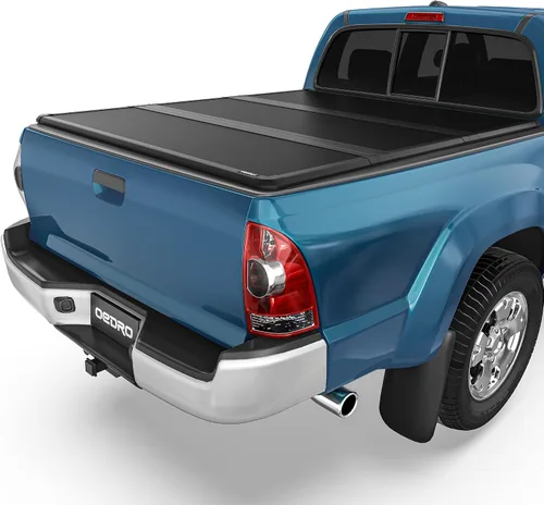 Vista 16 de oEdRo - Cubierta suave de tres pliegues para plataforma de camioneta, compatible con Toyota Tacoma 2005-2015 con plataforma Fleetside de 5 pies