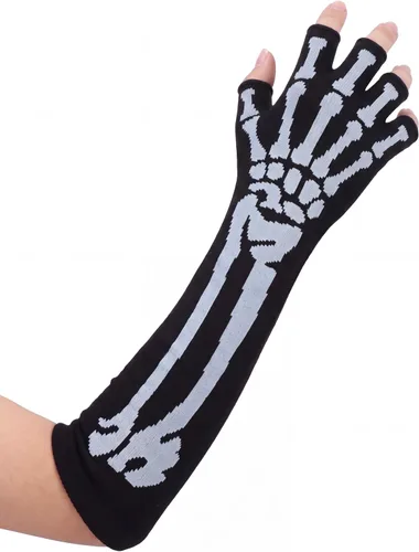 Vista 2 de Juego de medias de guantes de esqueleto de Halloween