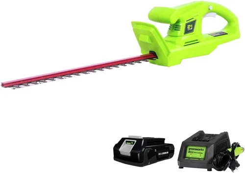 Vista 2 de Greenworks Cortasetos inalámbrico de 24 V 22 pulgadas, batería de 2.0 Ah y cargador incluidos