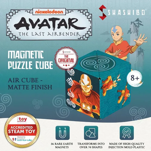 Vista 2 de SHASHIBO Avatar The Last Airbender - Caja de cambio de forma, cubo magnético STEM que se transforma en más de 100 formas, descarga la aplicación