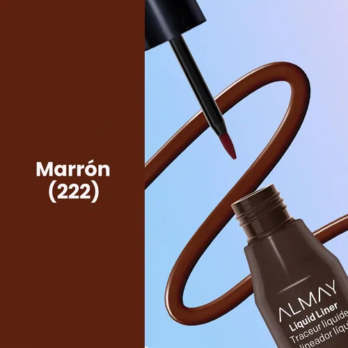 Vista 3 de Delineador líquido Almay, Marrón Precision liquid eyeliner glides on easily and provides rich, even color in one stroke. Wears up to 8HRS.