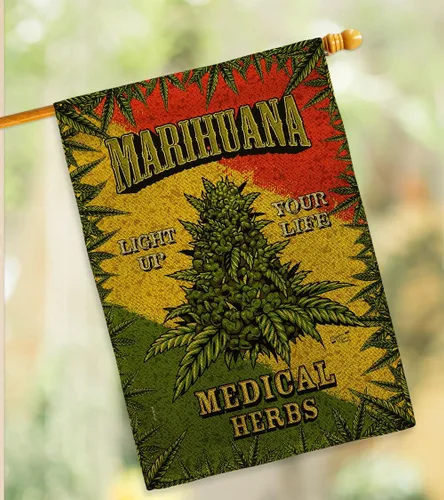 Vista 9 de Paquete de banderas de arpillera de marihuana para casa, diseño novedoso y moderno de apoyo a nuestras tropas, pancarta pequeña para jardín, patio