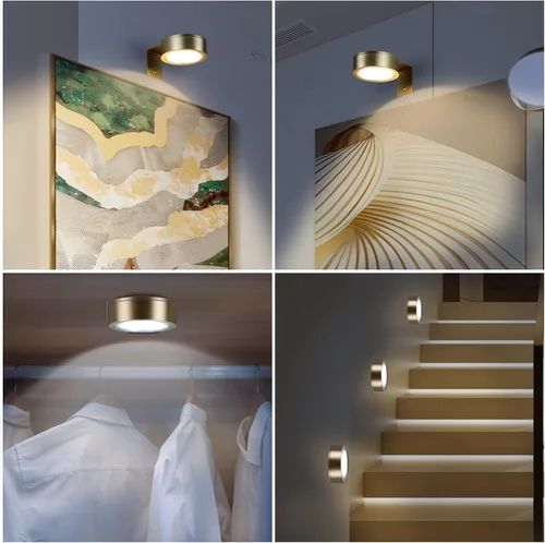 Vista 8 de Paquete de 2 luces inalámbricas para cuadros de pared, luz para cuadros recargable que funciona con batería con control remoto, luz regulable