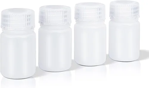 Vista 16 de DEMORA Botellas de plástico pequeñas de 4 onzas con tapas, botellas de viaje herméticas recargables de boca ancha para artículos de tocador