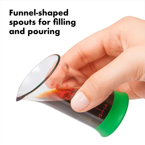 Vista 4 de OXO Good Grips Juego de jarras medidoras mini, 4 piezas, transparente