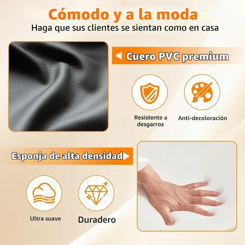 Vista 6 de CLATINA Silla de recepción de invitados, sillas de sala de conferencias, sillas de sala de espera con brazos acolchados, silla de escritorio sin