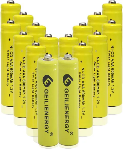 Vista 8 de Pilas de luz solar AAA NiCd AAA 1.2V 600mAh Triple A baterías recargables para lámpara solar luces de jardín (paquete de 12)