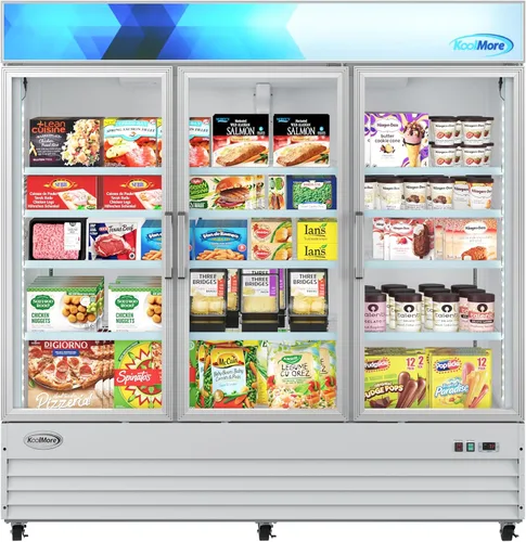 Vista 14 de KoolMore 66 cm. Refrigerador vertical comercial para exhibición con una puerta de vidrio blanco - 9 pies cúbicos (MDF-1GD-9C-WH)