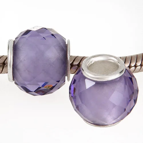 Vista 4 de Abalorio de piedra natal de cristal con núcleo de plata de ley 925, dije de aniversario para pandora, Plata esterlina