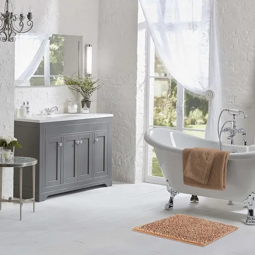 Vista 50 de Laura Ashley - Juego de 2 tapetes de baño de chenilla suave, 20 x 34 pulgadas, color azul