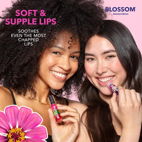 Vista 6 de Blossom Brillo labial perfumado roll-on, infundido con flores reales, fabricado en Estados Unidos, 0.3 fl. oz./9ml, juego de regalo de 3