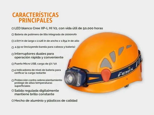 Vista 8 de Fenix HL40R - Linterna frontal LED CREE recargable por USB de 600 lúmenes con zoom y distancia de haz ajustable con cable de carga USB EdisonBright