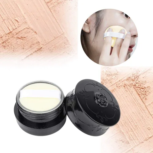 Vista 4 de Polvo suelto vacío, contenedor de soplo de polvo vintage rosa vacía maquillaje suelto dispensador de polvo caja cosmética con soplo de polvo negro