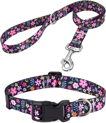 Vista 37 de Mihqy - Collar de perro, patrones geométricos florales, tribales, bohemios, collar de estilo étnico, suave y ajustable, para perros pequeños