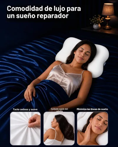 Vista 9 de Almohada cervical para dormir, almohadas de espuma viscoelástica Blanco