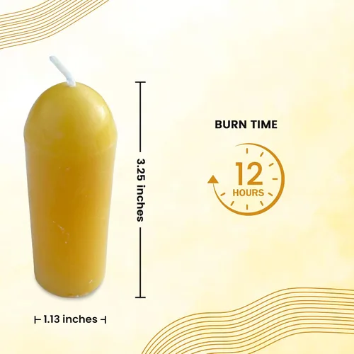 Vista 2 de BeeTheLight - Velas de cera de abeja (3.5 x 1.25 pulgadas), vela sin humo sin perfume, 12 horas de tiempo de combustión cada una, vela de cera