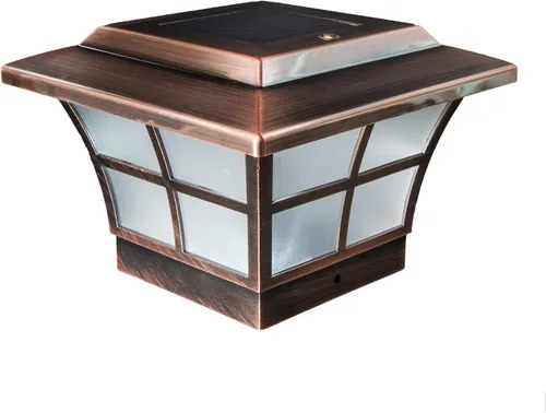 Vista 10 de Classy Caps SL079C Prestige - Tapa solar para poste, cobre, LED de alto rendimiento, se adapta a postes de 3.5 x 3.5 y 4 x 4, cobre galvanizado