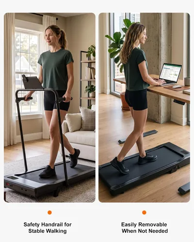 Vista 4 de Superun Walking Pad with 6% Incline, 3 in 1 Portable Treadmill for Home Negro carbón
