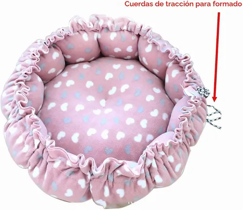 Vista 2 de Cama para gatos, nido de algodón rosa de 13 pulgadas de diámetro, para gatos, perros y otras mascotas (pequeño)