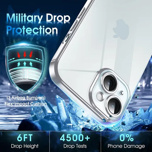 Vista 620 de Supdeal Funda cristalina transparente para iPhone 11, [No se amarillea] [Protección de la cámara] [Probado contra caídas de grado militar] Funda