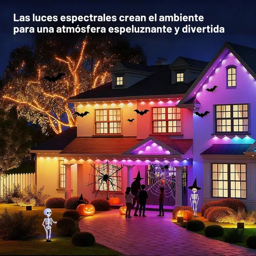Vista 2 de AHAWILL Luces RGB Permanentes para Exteriores con Impermeabilidad IP67, Guirnalda de Luces Inteligentes para Exteriores con Control Remoto, Luces