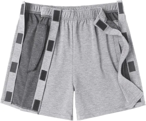 Vista 3 de Deyeek Pantalones cortos unisex de algodón atléticos con cierre a presión para después de la cirugía de la rodilla, pantalones de reemplazo