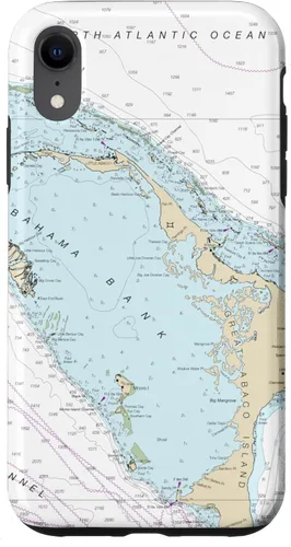 Vista 24 de iPhone 16 Nautical Chart - Abaco Islands, Bahamas, Caribbean Case
