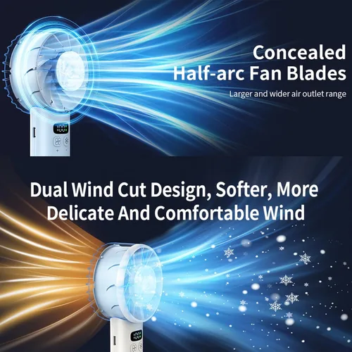 Vista 4 de Ventilador portátil de mano esencial de viaje – Ventiladores de cara de enfriamiento pequeño ventilador de escritorio, ventilador personal