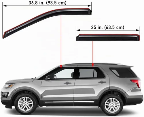 Vista 2 de Lightronic Visera de ventana de ventilación automática con clip extra duradero, compatible con Ford Explorer 2011-2019, protección UV, deflector