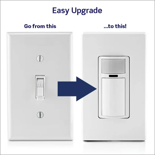 Vista 13 de Leviton Interruptor de luz con sensor de movimiento, activado por movimiento, encendido automático/apagado automático o encendido manual, 5A,