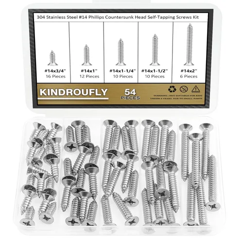 Vista 14 de 242 tornillos autorroscantes Phillips de cabeza avellanada Phillips #2 x 1/4 pulgadas, 3/8 pulgadas, 1/2 pulgadas, 5/8 pulgadas, 3/4 pulgadas, kit