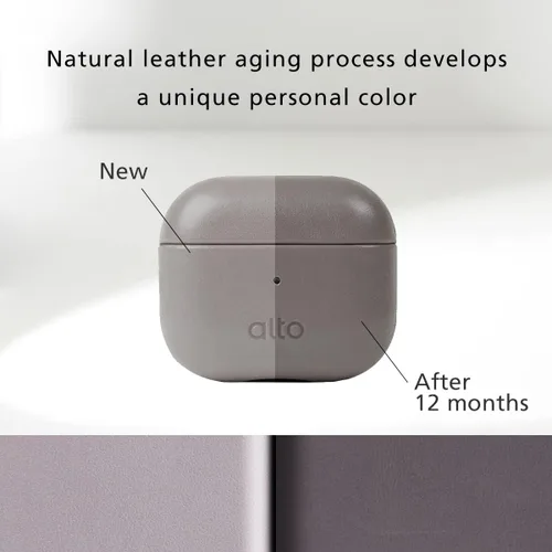 Vista 6 de Alto Funda protectora de cuero para Airpods 3, funda de carga, accesorios de cuero de anilina italiana para Apple AirPods 3 hombres y mujeres