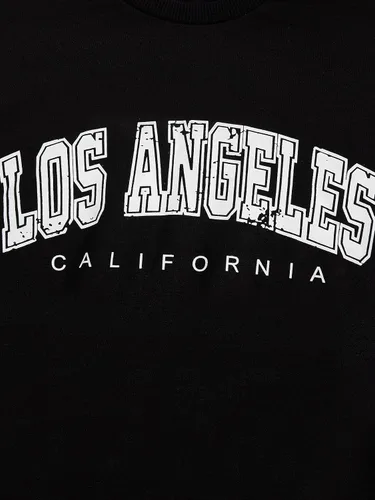 Vista 4 de SOLY HUX Sudadera de manga larga con estampado de letras y bloques de color para niña