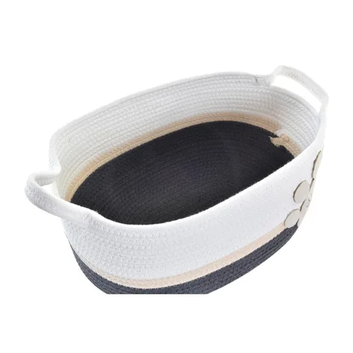 Vista 3 de Juego de Cestas DKD Home Decor Blanco Gris Crema 60 x 31 x 25 cm 3 Piezas