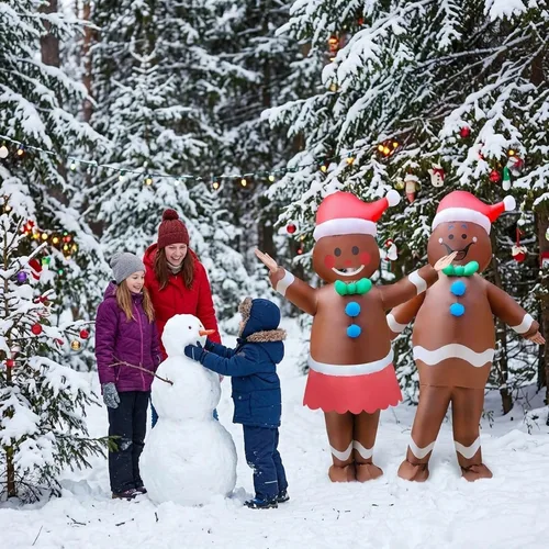 Vista 4 de Paquete de 2 divertidos disfraces inflables de Navidad para cosplay, traje inflable para adultos, Halloween, carnaval, fiestas